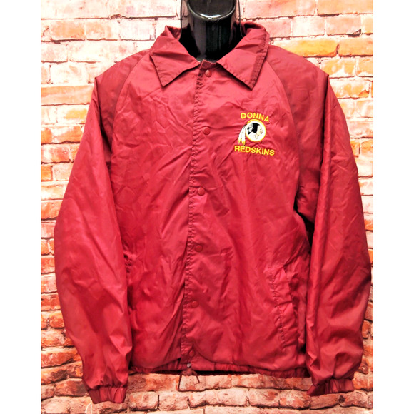 Eagle Ridge Windbreaker Jacket Mens Large Red Snap Button Outdoor Donna Redskins - Picture 1 of 7